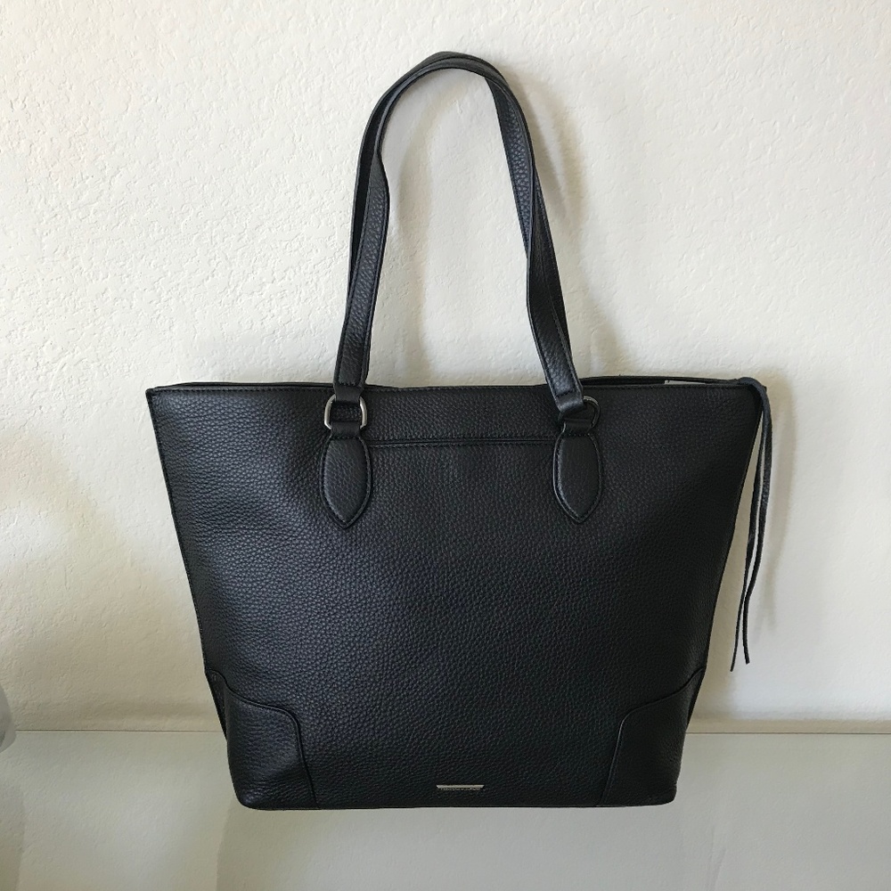 SOLD”NEW" REBECCA MINKOFF BLACK LINED TOTE - Picture 3 of 8